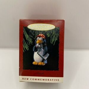 1993 Hallmark Coach Penguin Handcrafted Keepsake Holiday Christmas Ornament.